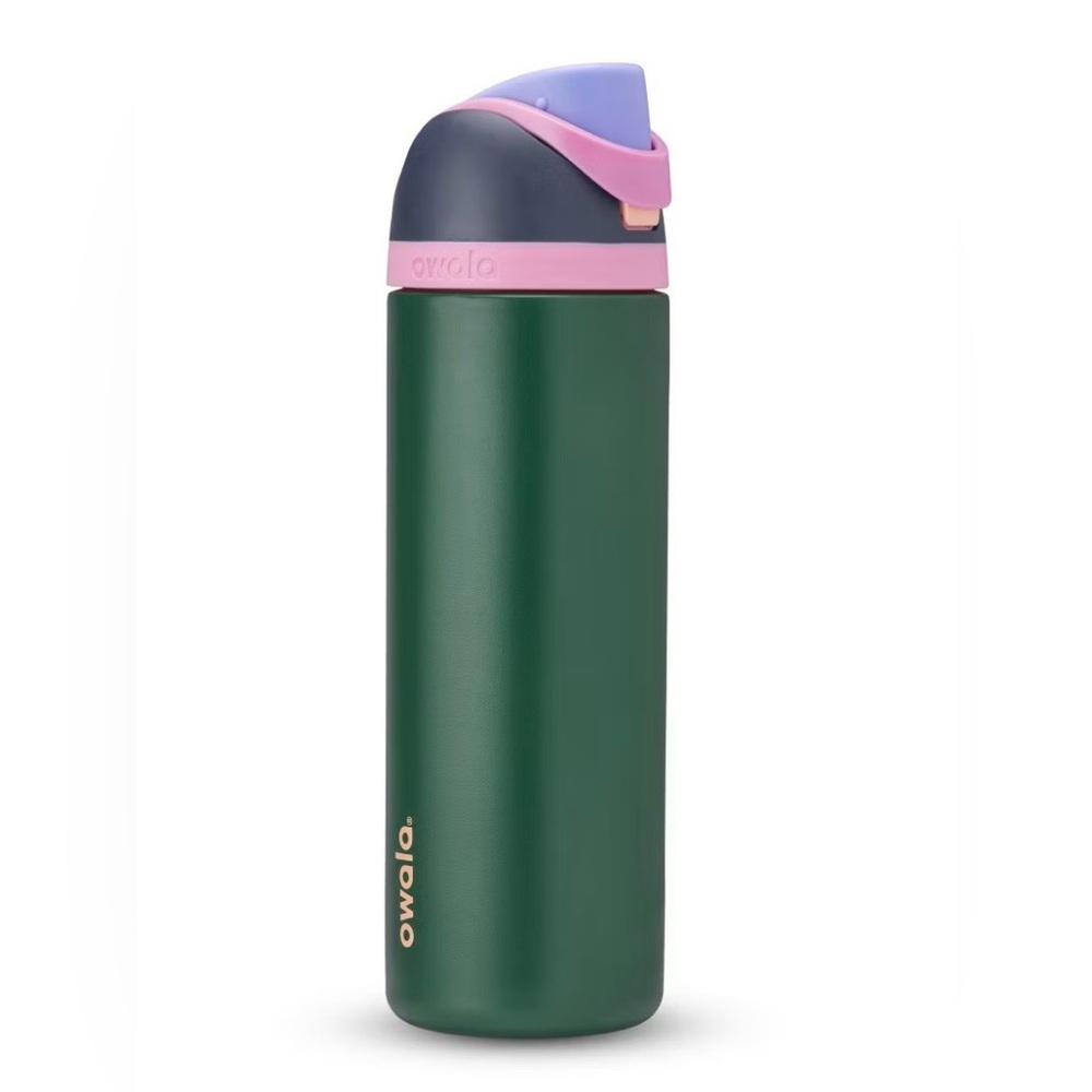 Owala Green and Pink Water Bottle